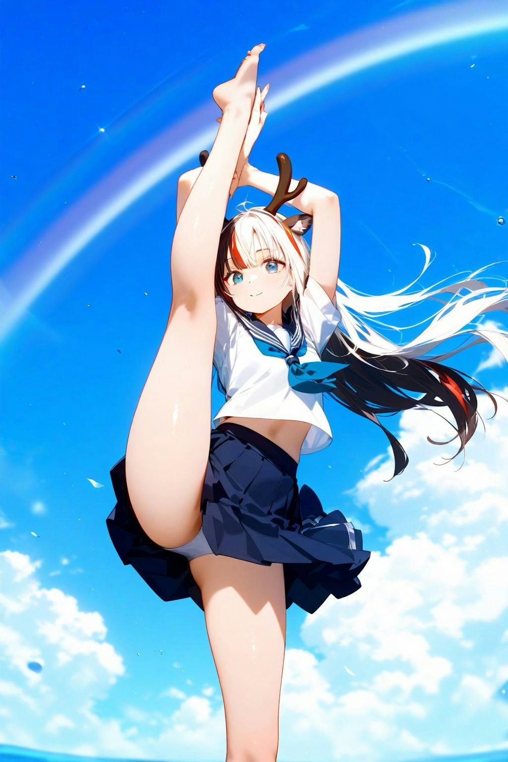 UL生成で鹿角とセーラー服I字バランス