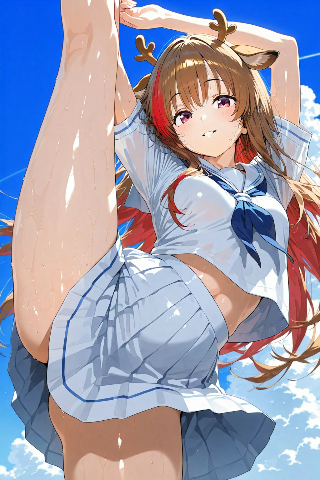 UL生成で鹿角とセーラー服I字バランス