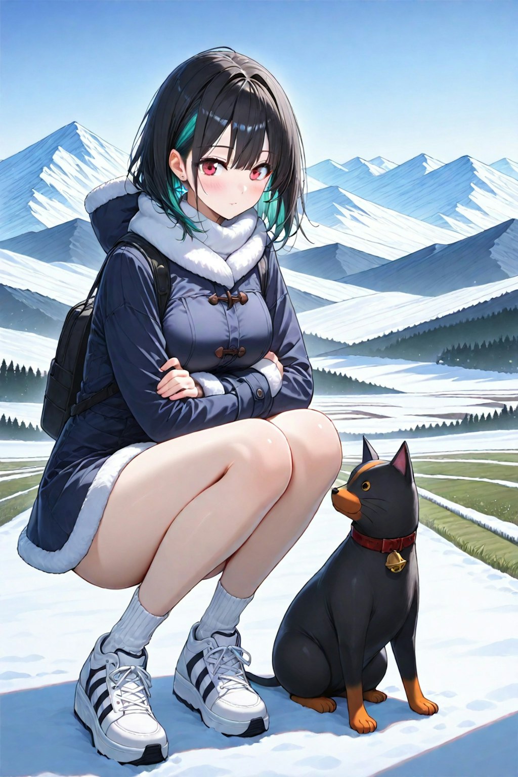 ちちぷい製　雪と犬