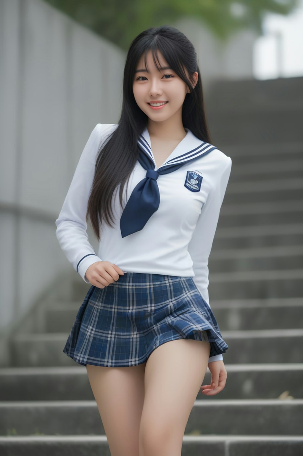 school uniform階段