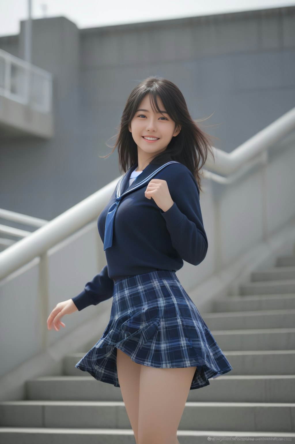 school uniform階段