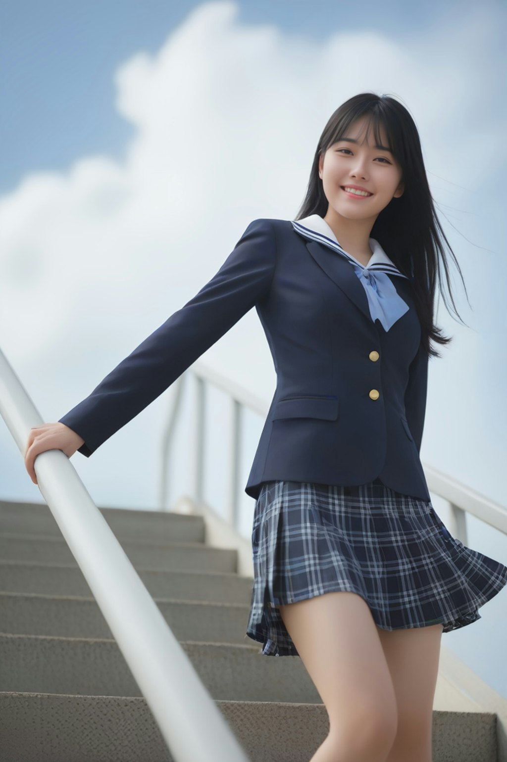 school uniform階段