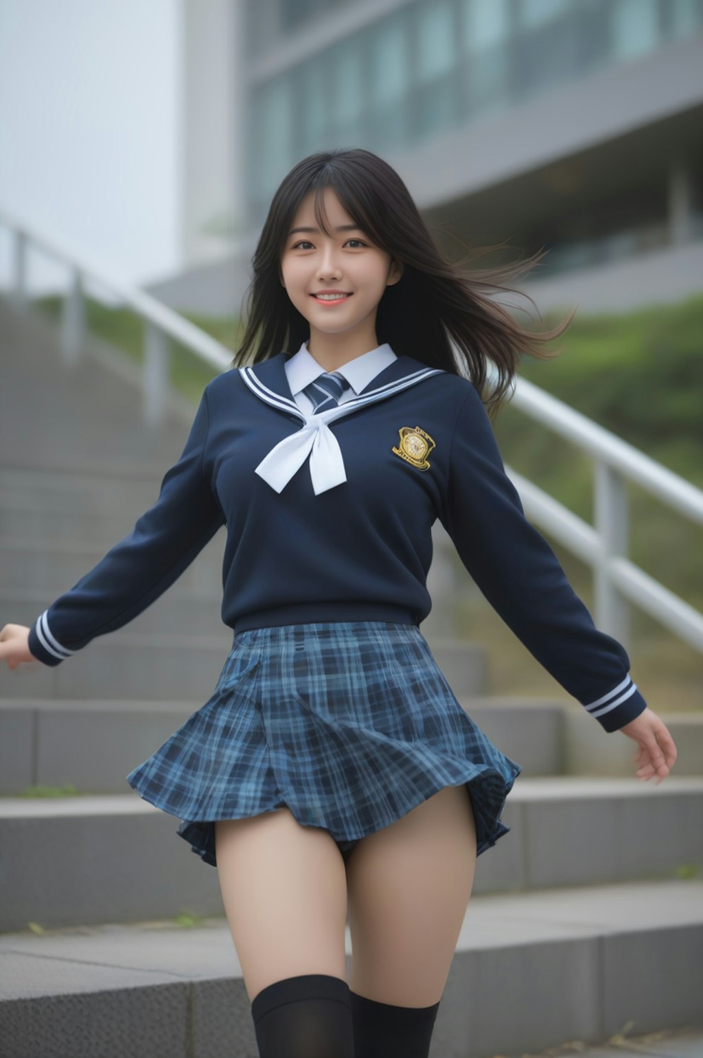 school uniform階段