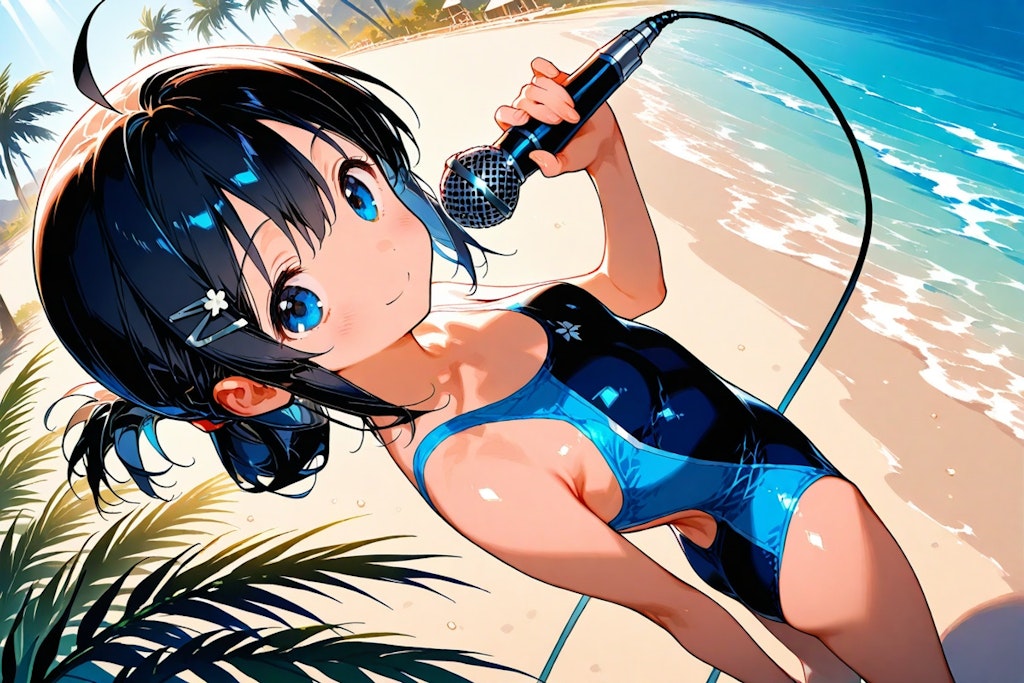 ビーチでミニコンサート