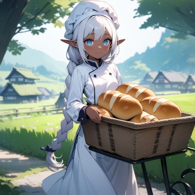 パンを配達するパン屋を営むダークエルフ