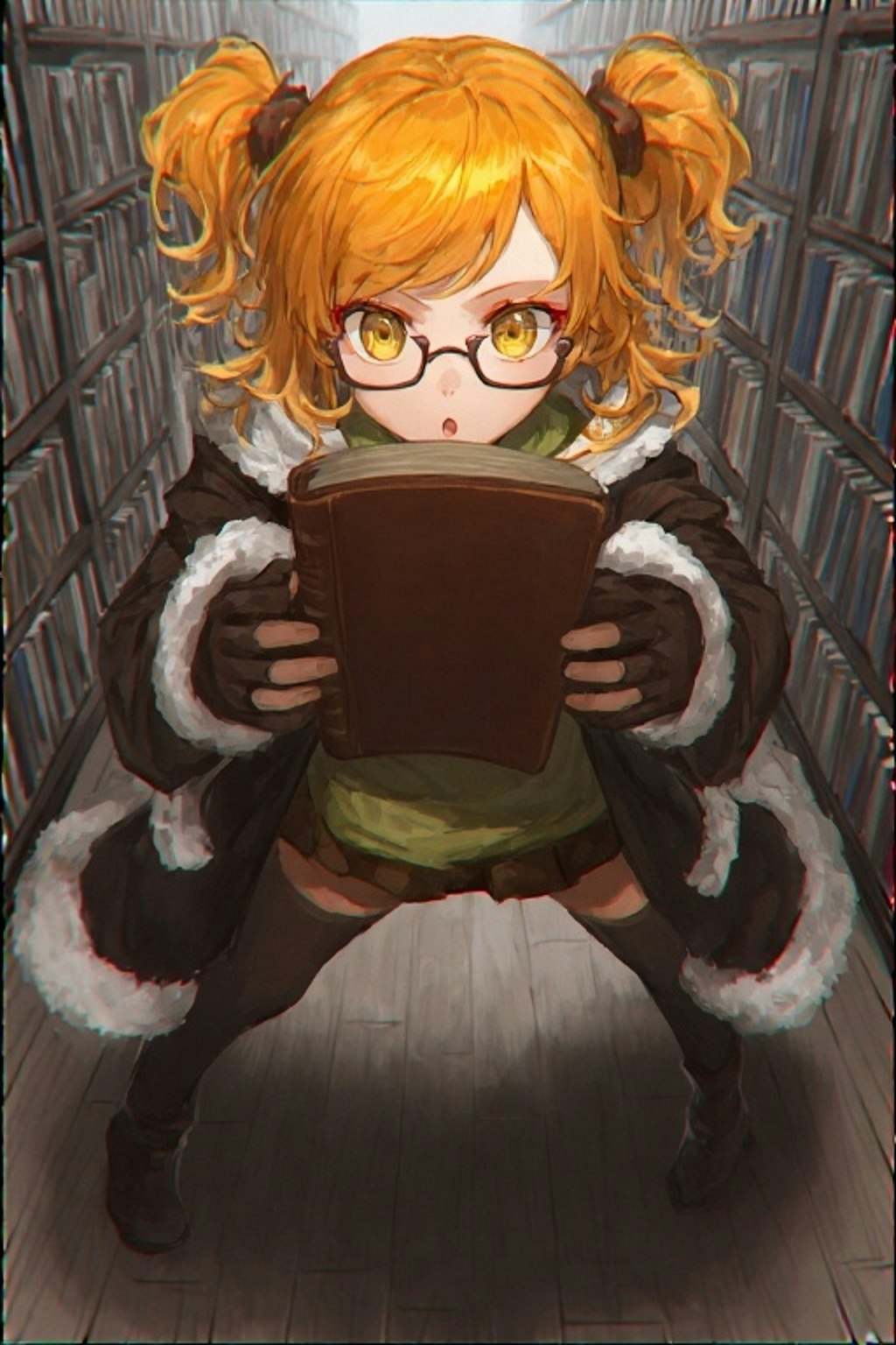 本を探すレフィア