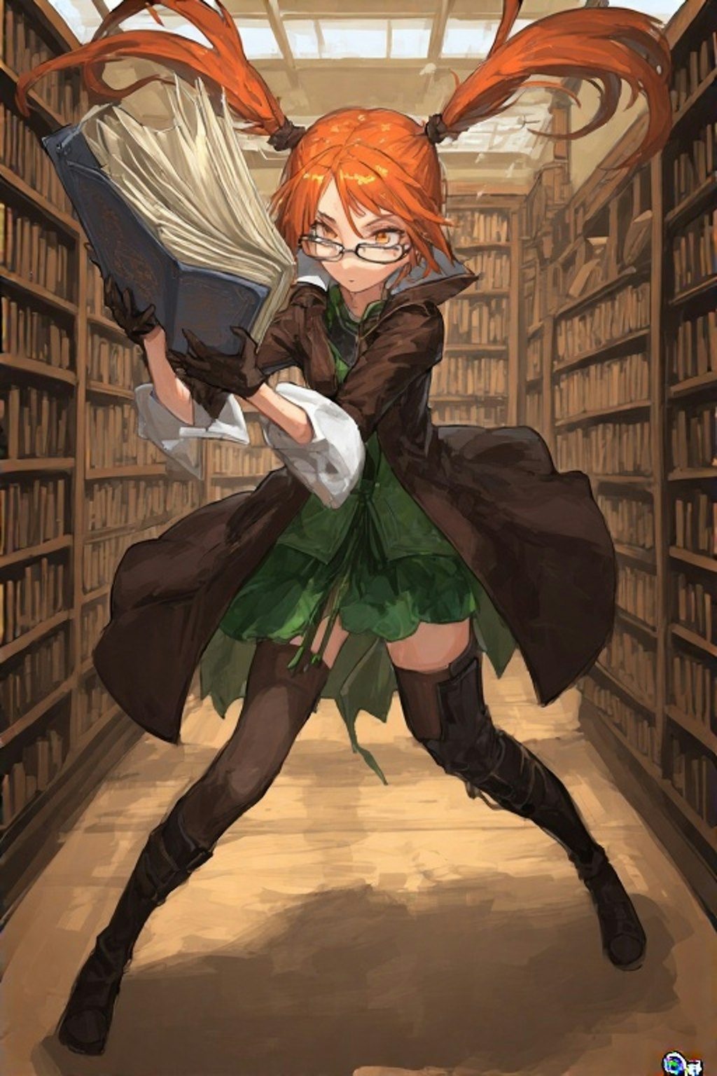 本を探すレフィア