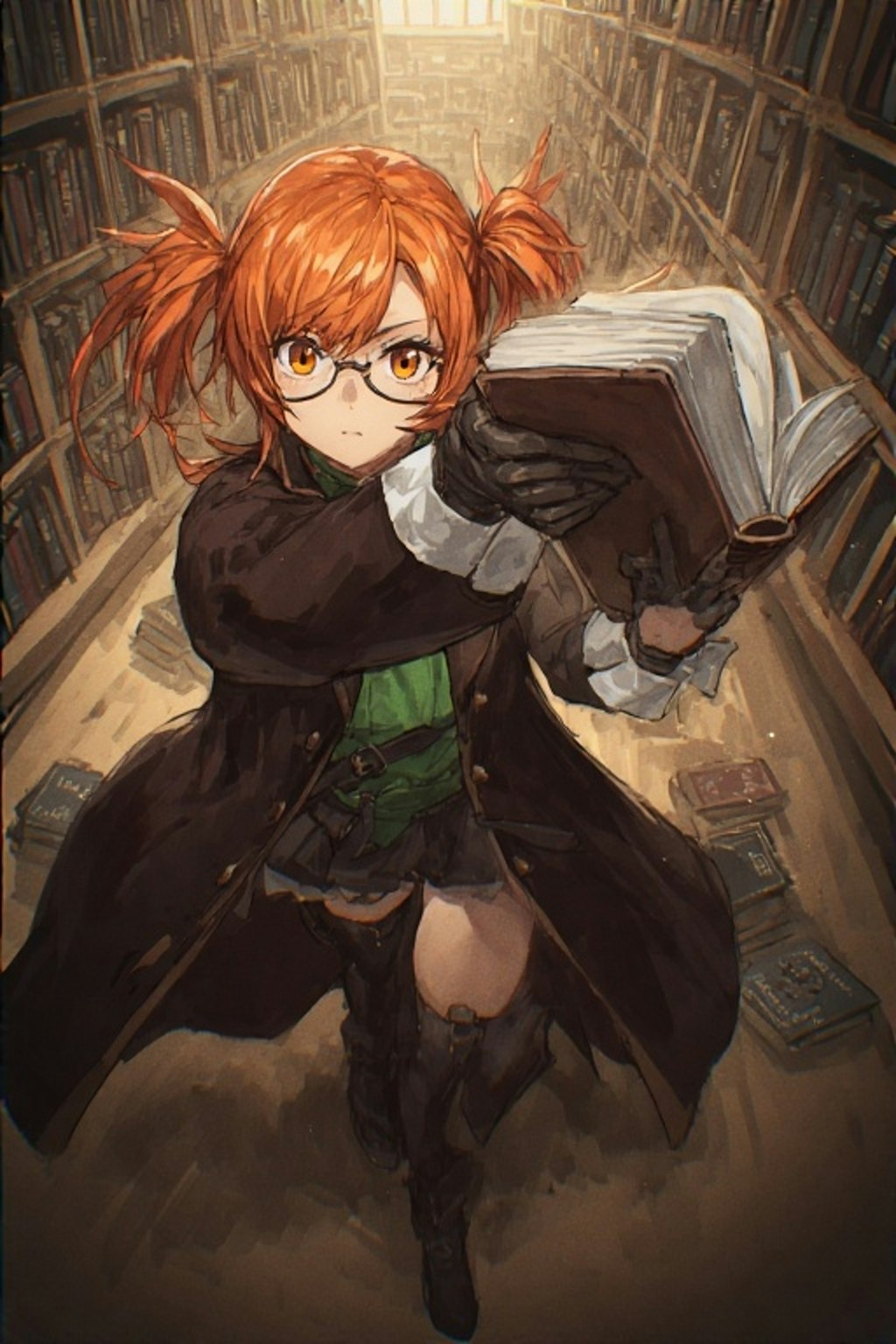 本を探すレフィア