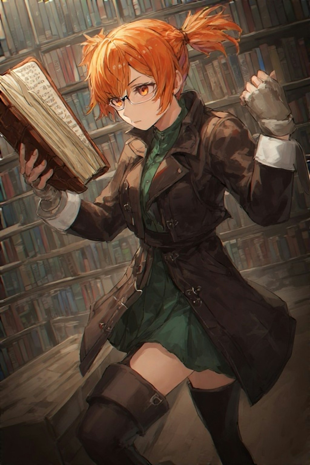 本を探すレフィア