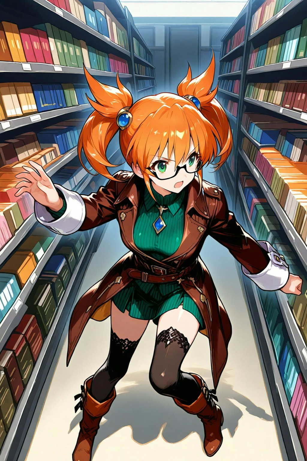 本を探すレフィア