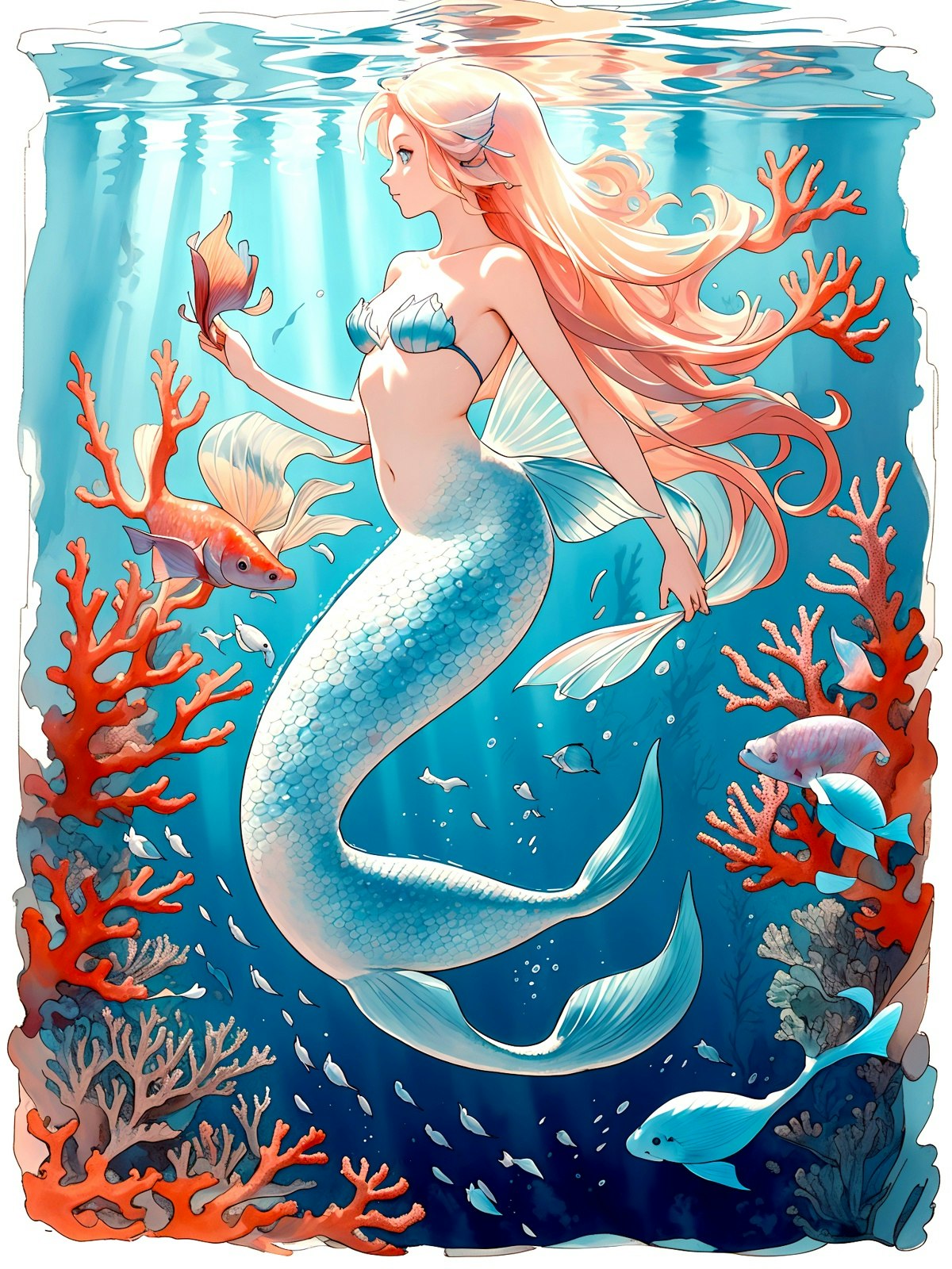 mermaid girl | chichi-pui（ちちぷい）AIイラスト専用の投稿＆生成サイト
