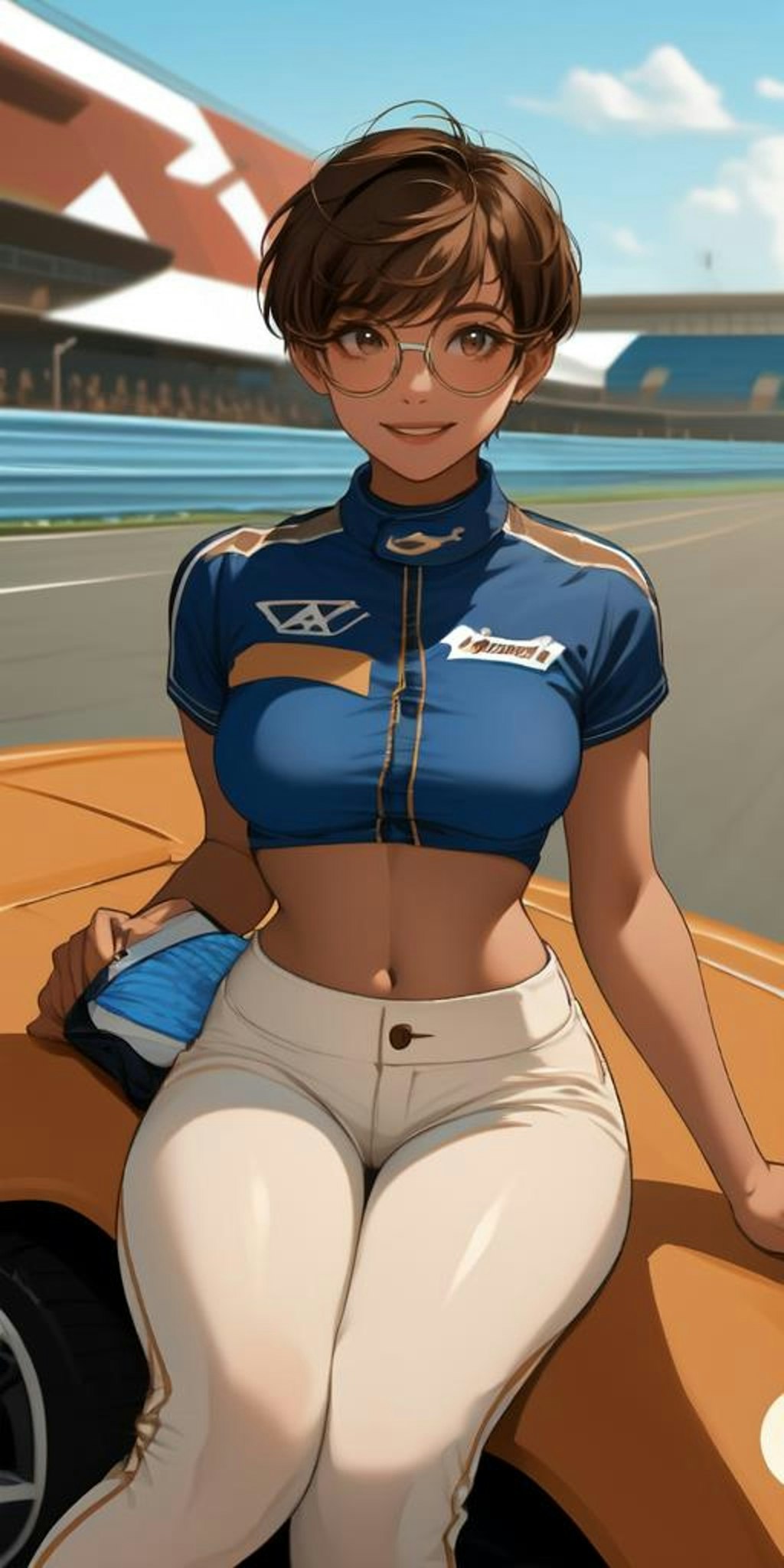 レースクイーン時代の日焼け彼女