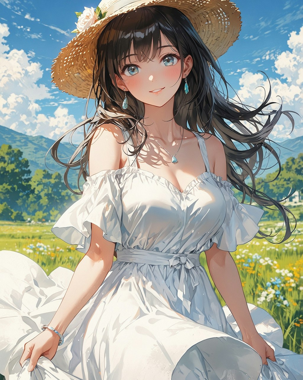 cream-colored summer dress