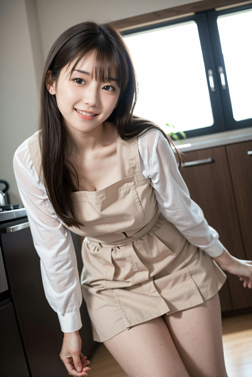 エプロン姿の女性
