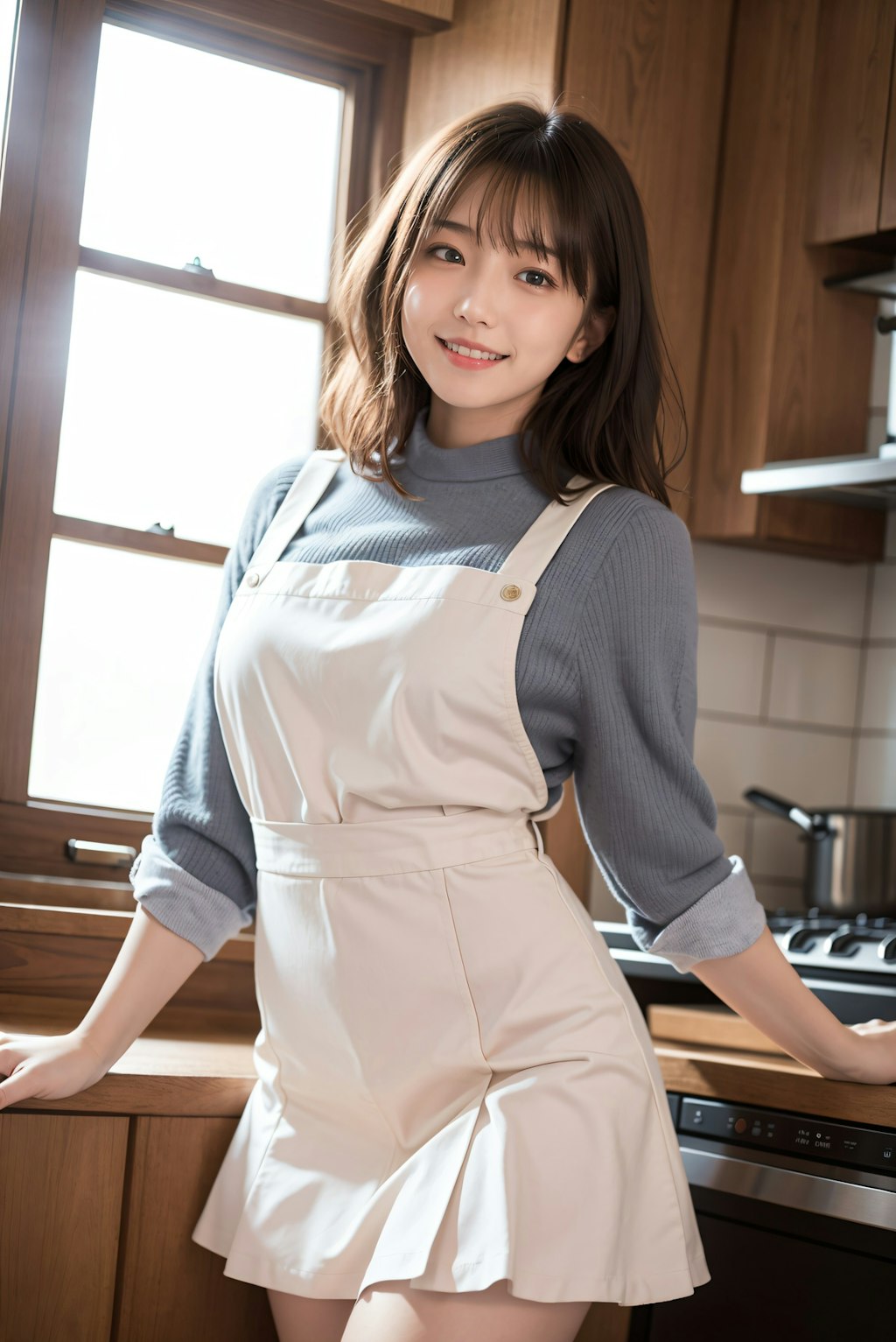 エプロン姿の女性