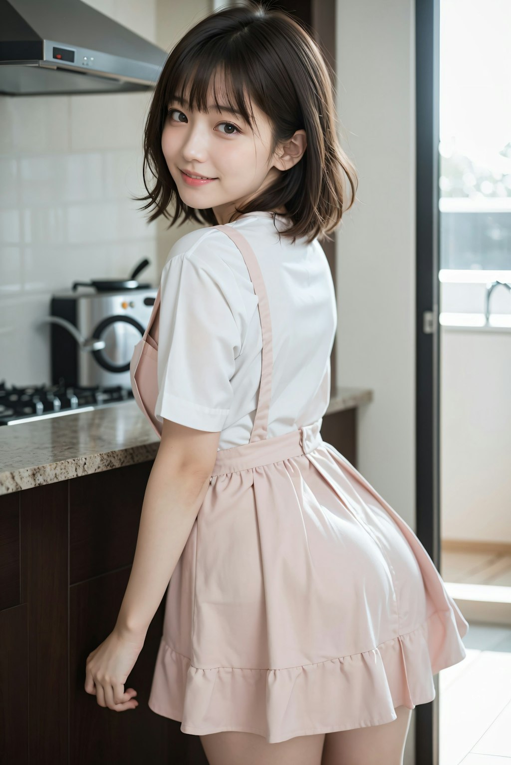 エプロン姿の女性