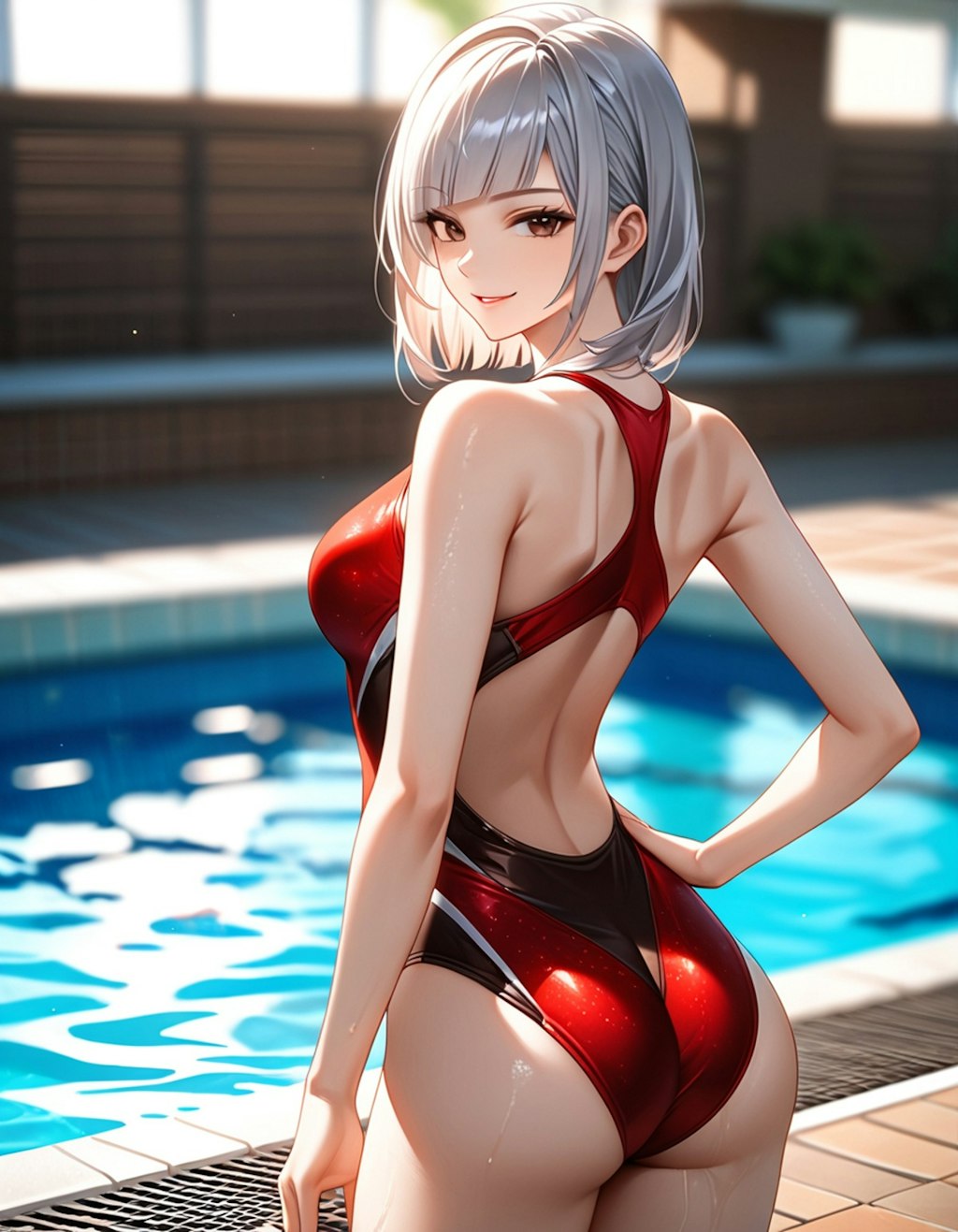 競泳水着の子