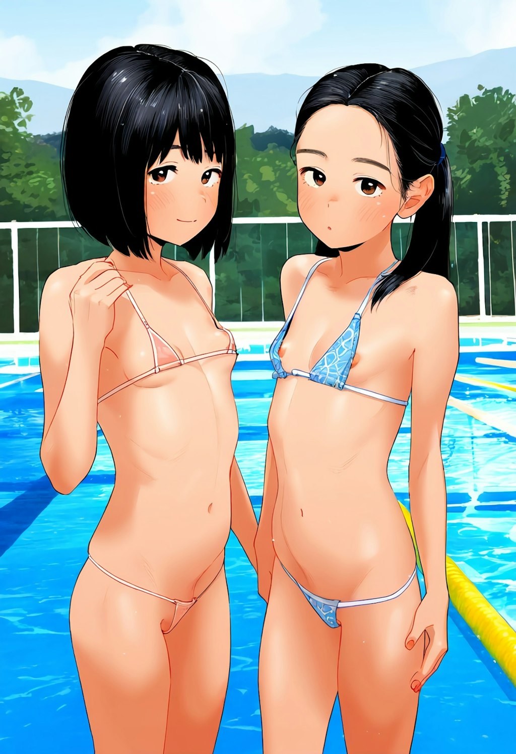 ビキニデビュー　着慣れないのでポロりもあるよ