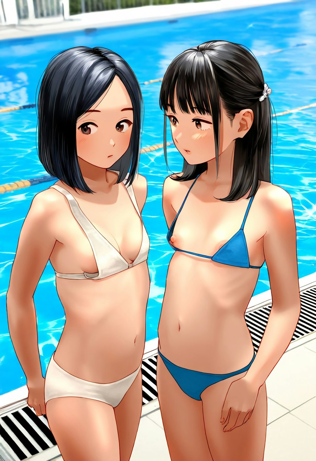 ビキニデビュー　着慣れないのでポロりもあるよ