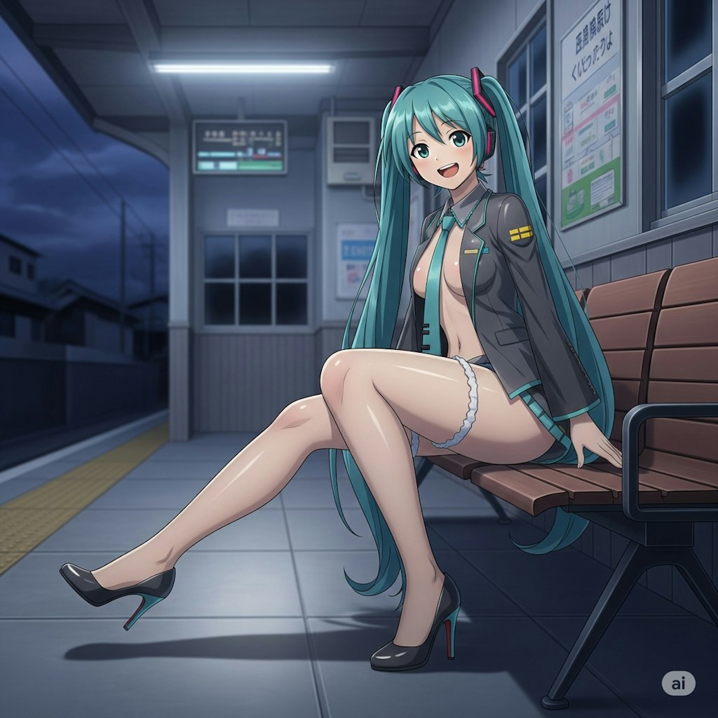 寂れた駅で