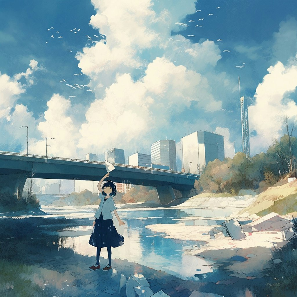 川と鳥，River and birds