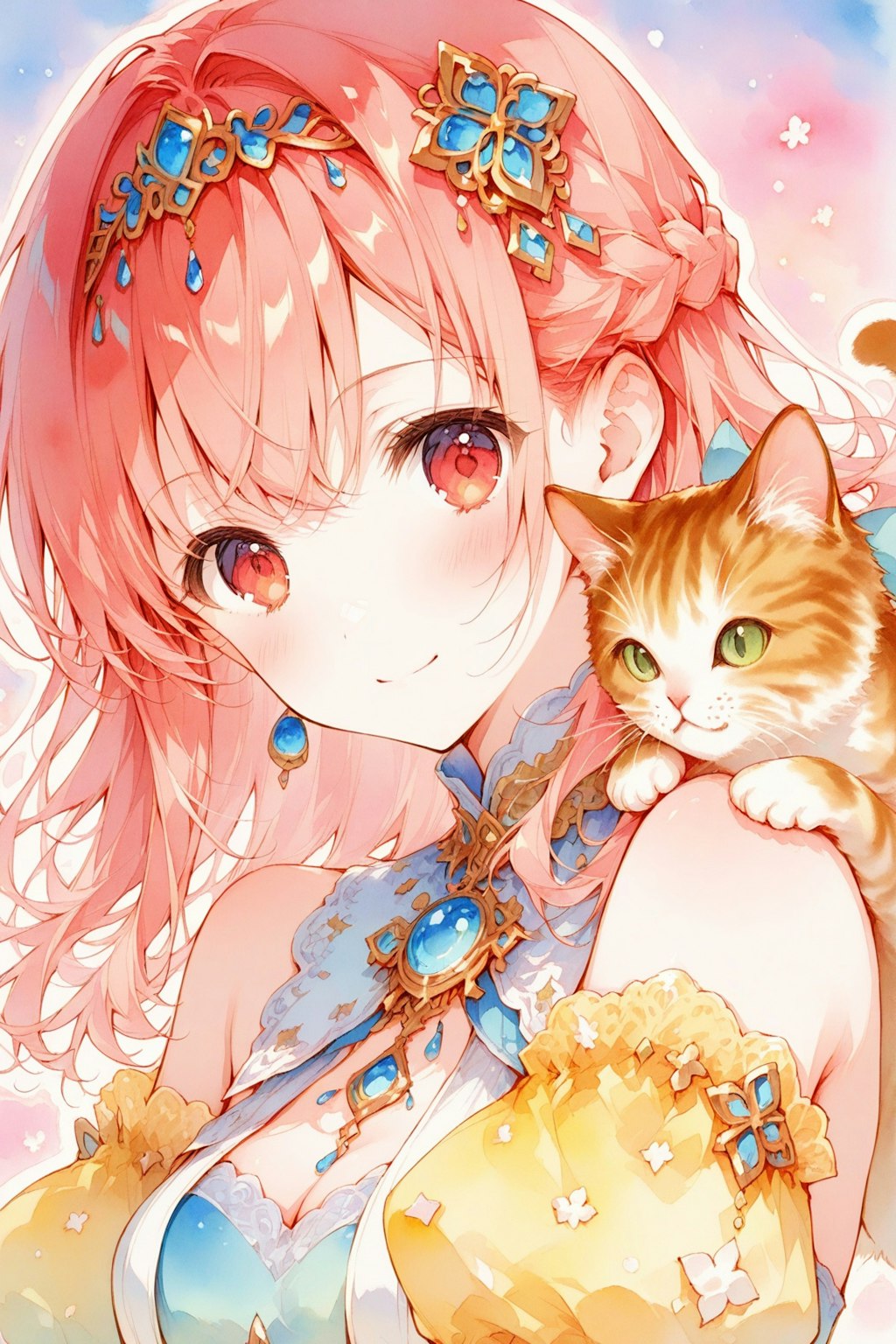 猫と少女。