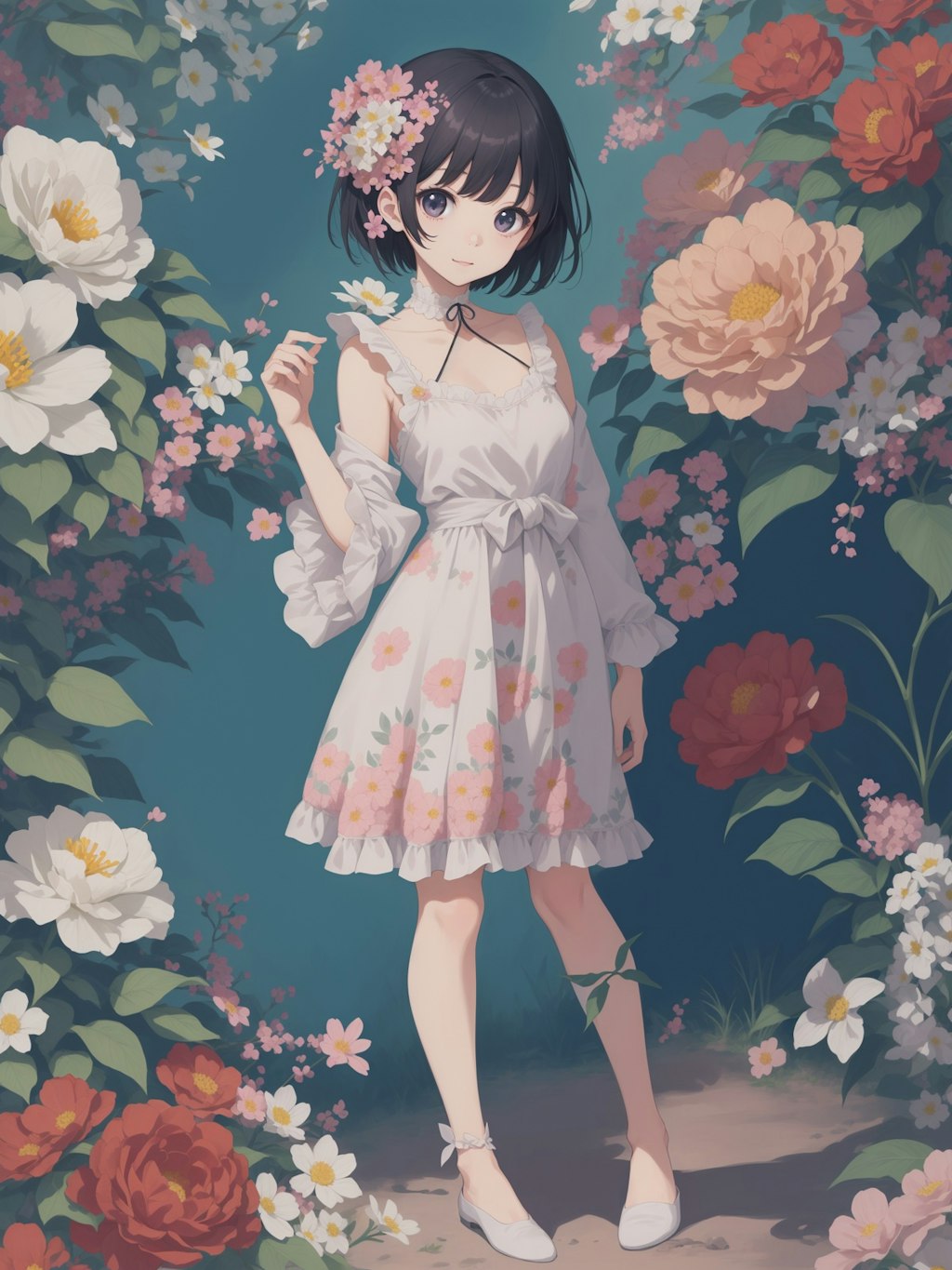 flower kawaii girl