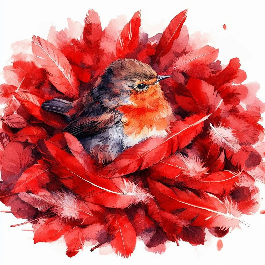 Red feathers