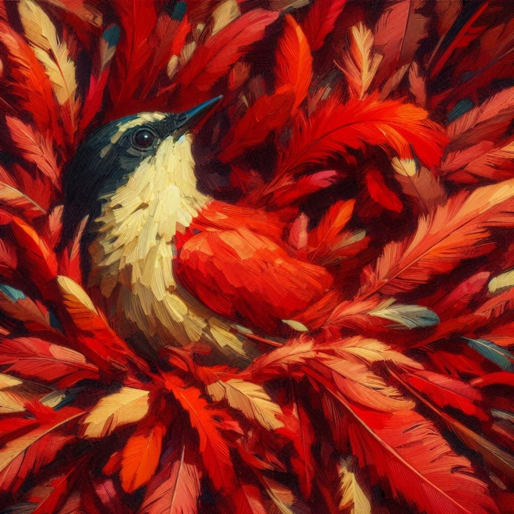 Red feathers