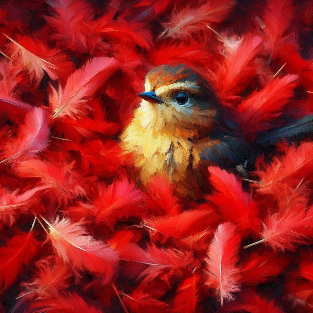 Red feathers