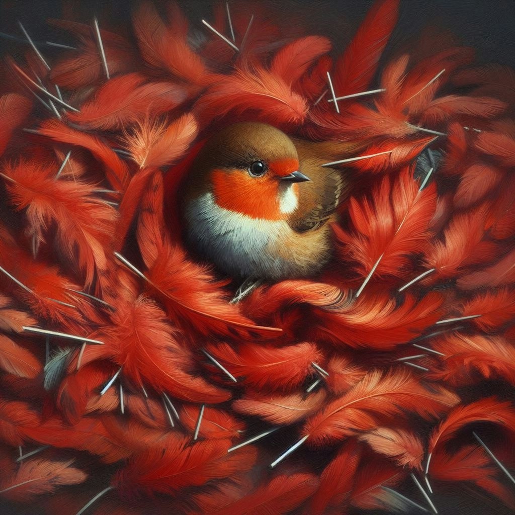 Red feathers