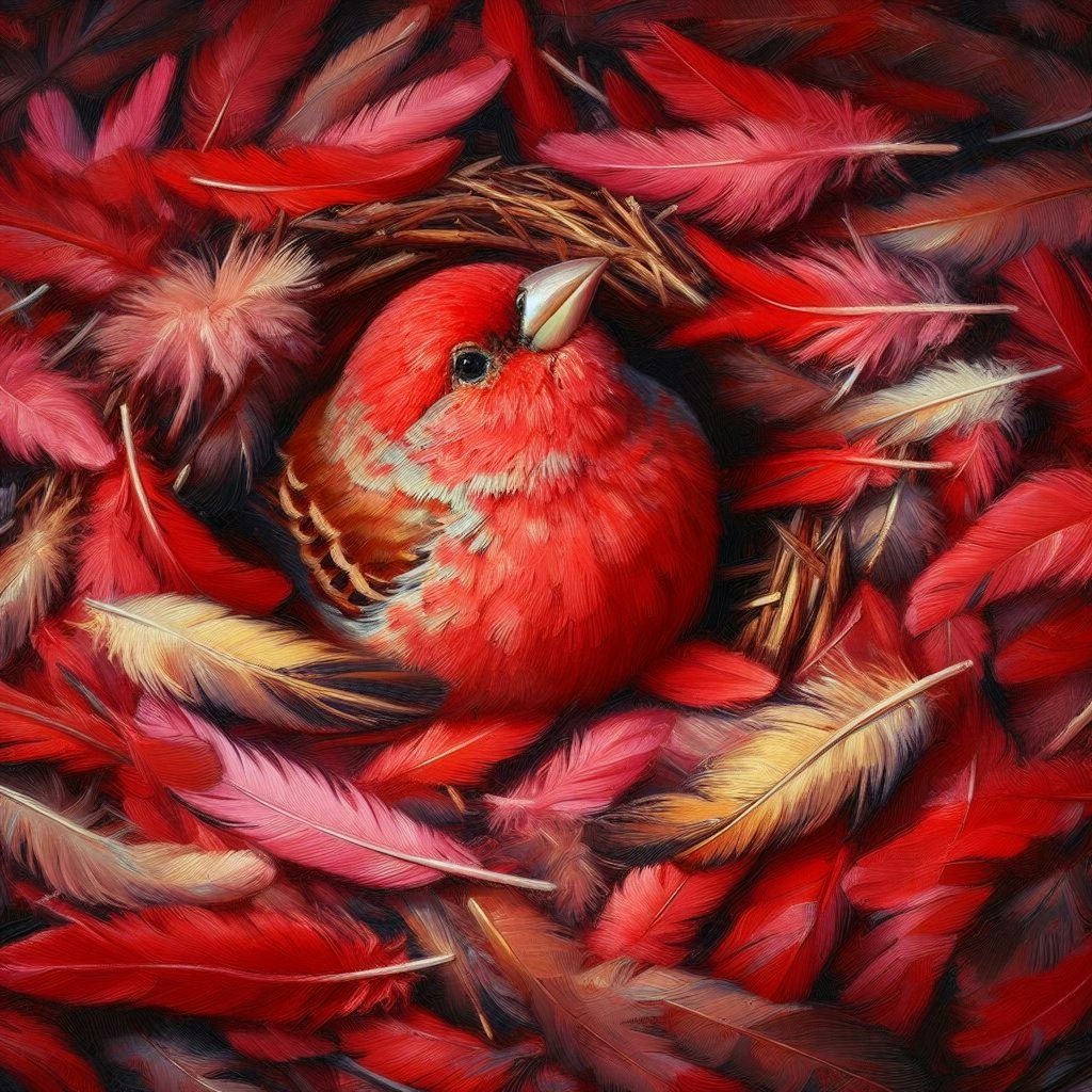 Red feathers