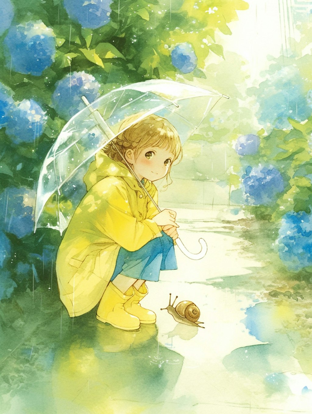 雨宿りだね
