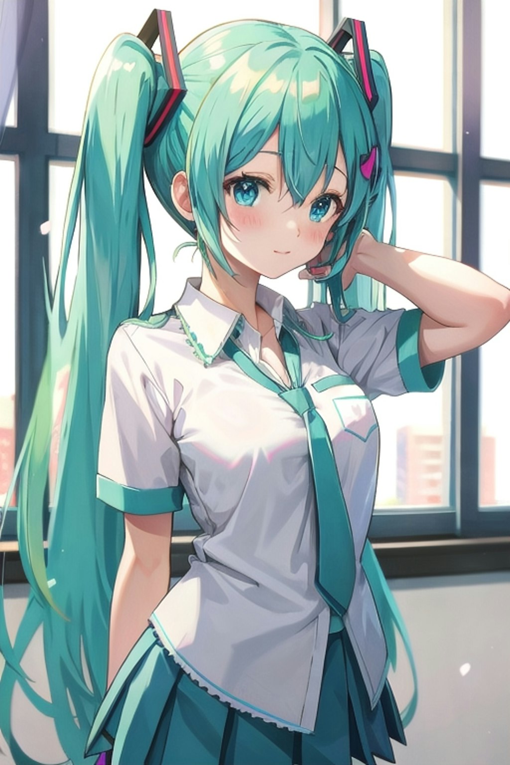 初音ミクに学生服着てもらった