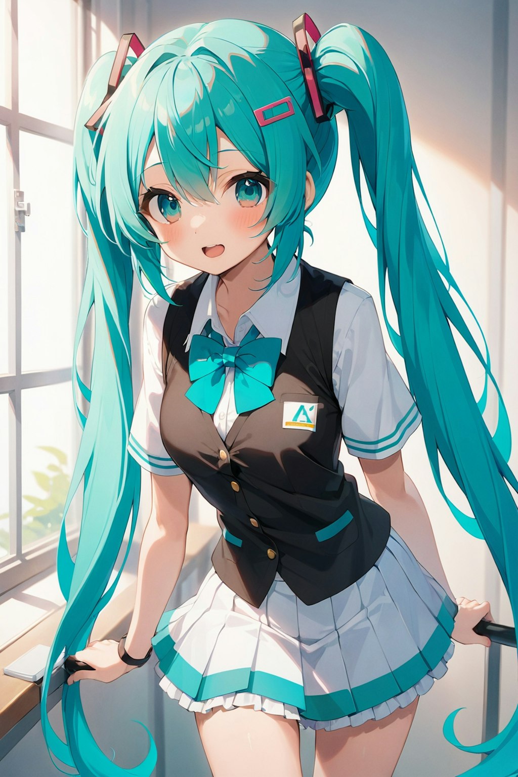 初音ミクに学生服着てもらった