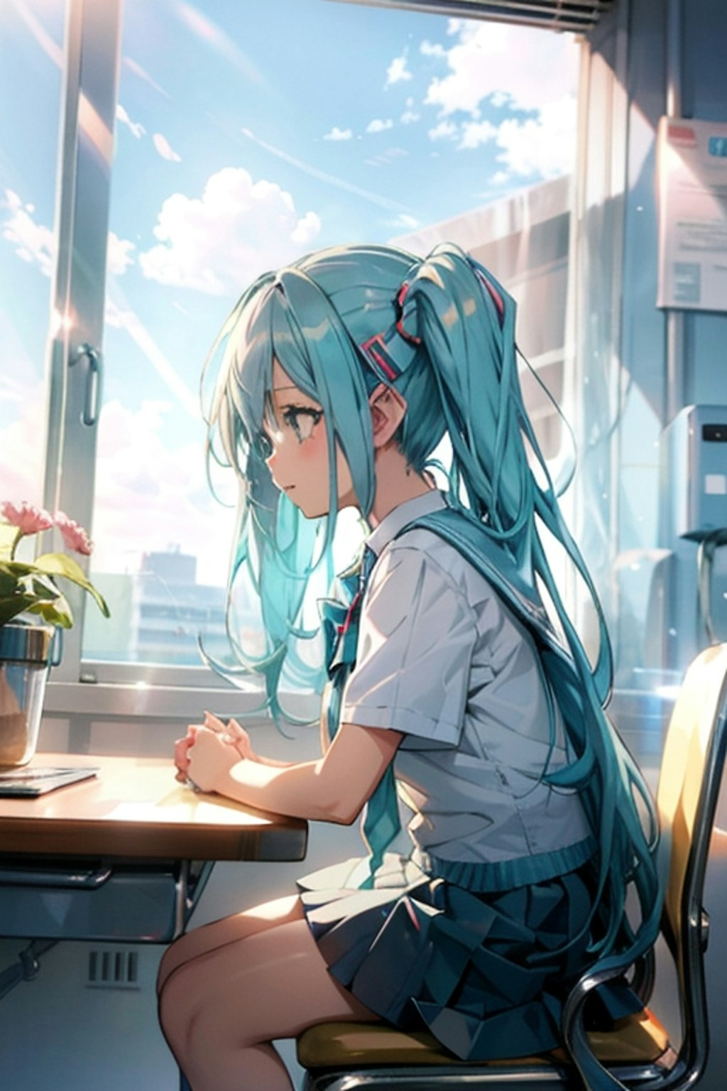 初音ミクに学生服着てもらった