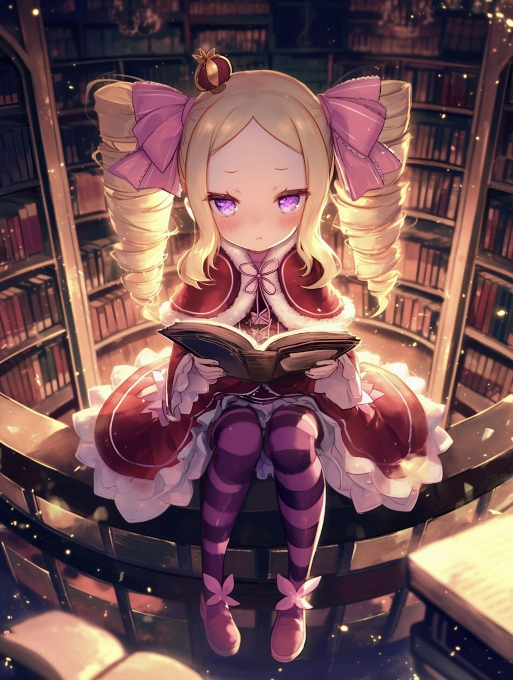 図書館で読書🐾