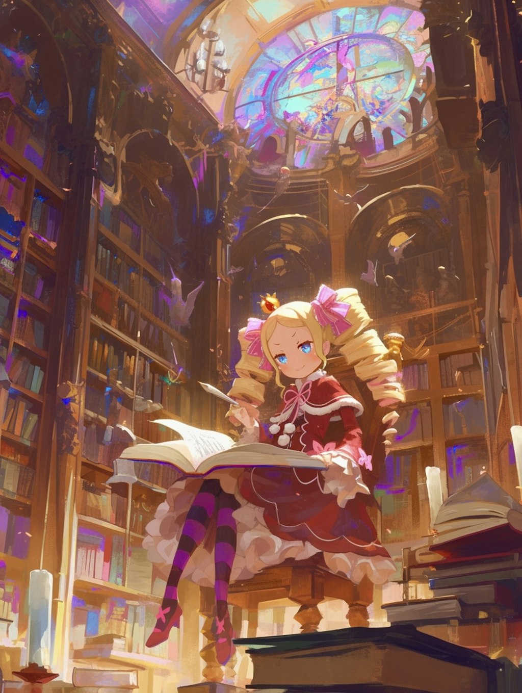 図書館で読書🐾