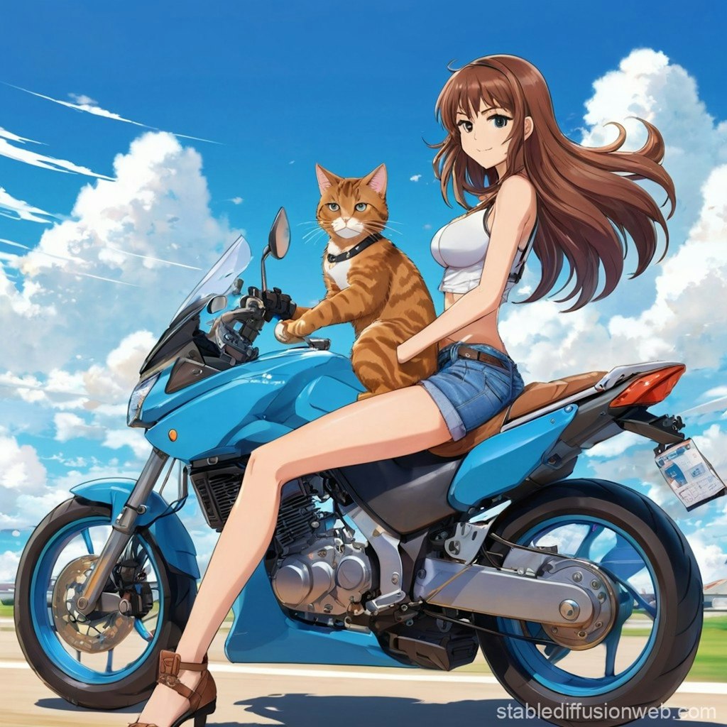 猫とバイクに乗る２