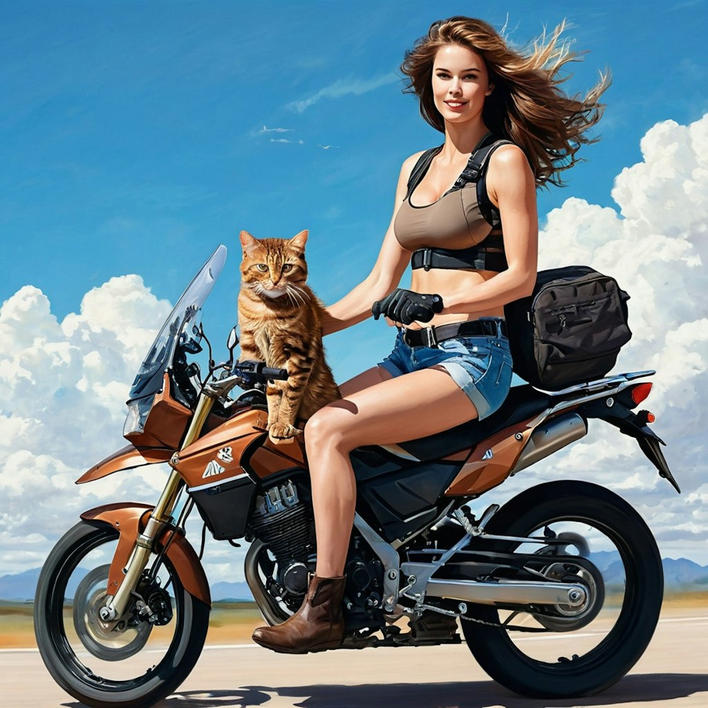 猫とバイクに乗る２