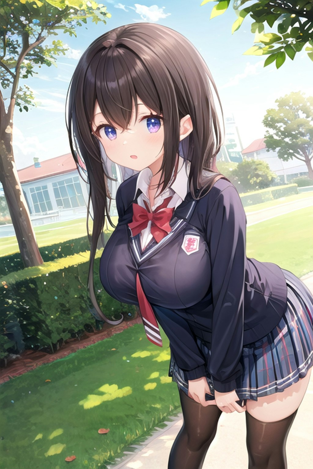 公園を散歩をする女の子