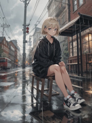 rain sneaker girl