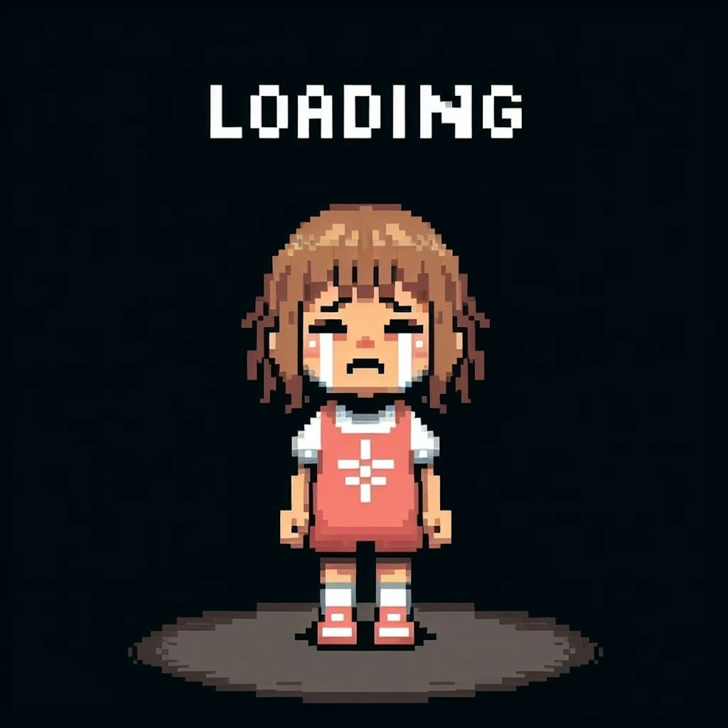 【謎画像】ロードが遅すぎて泣いてるゲームの主人公ちゃん