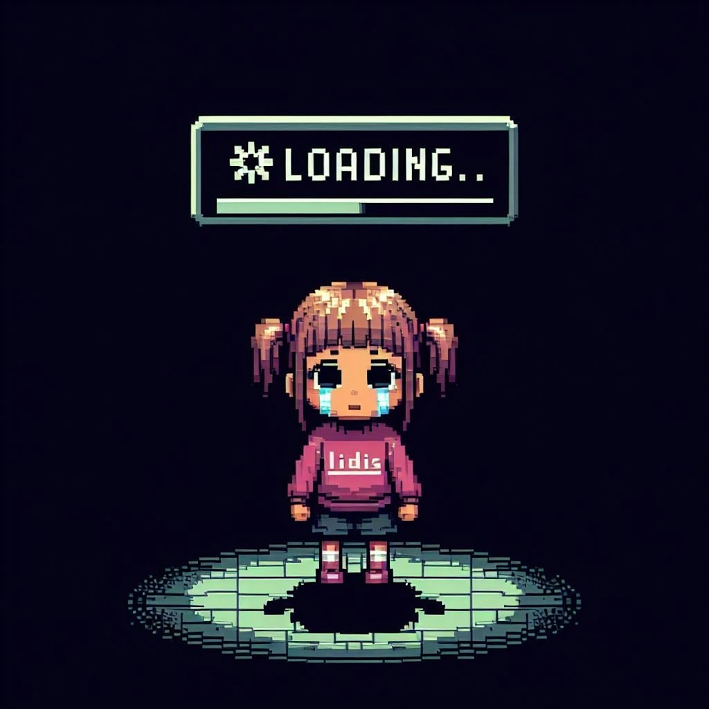 【謎画像】ロードが遅すぎて泣いてるゲームの主人公ちゃん