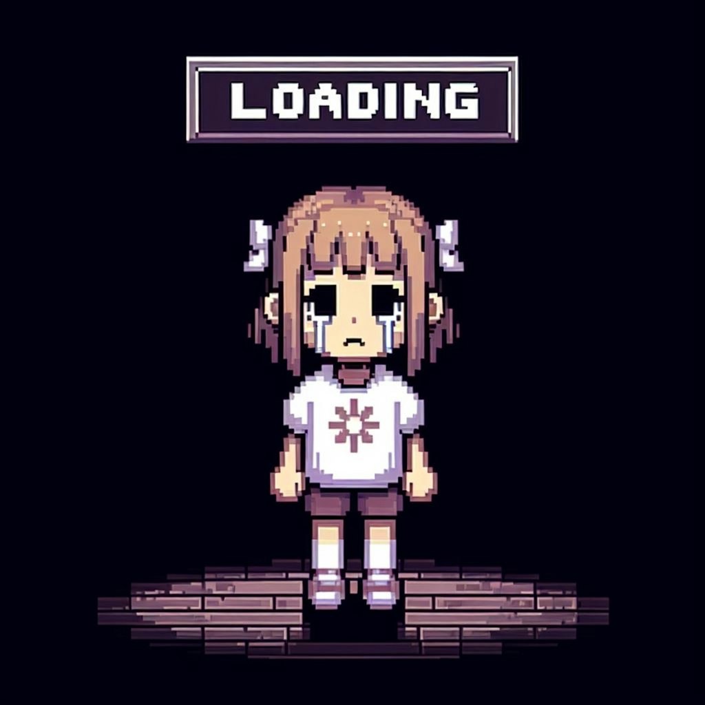 【謎画像】ロードが遅すぎて泣いてるゲームの主人公ちゃん