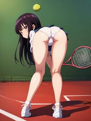 テニスボールとお尻
