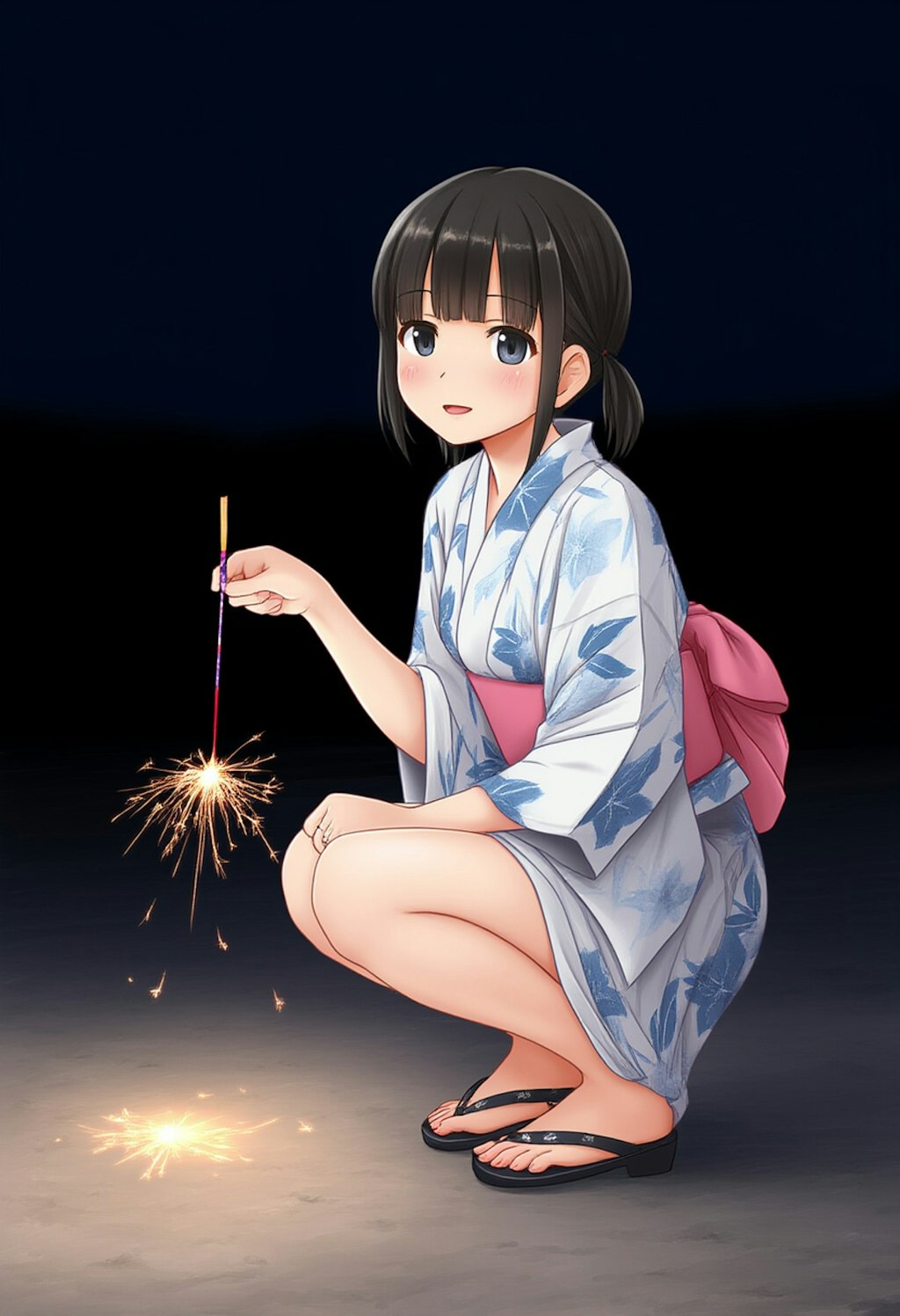 夏祭り 浴衣 縁日 線香花火 エロゲのイベントのような理想