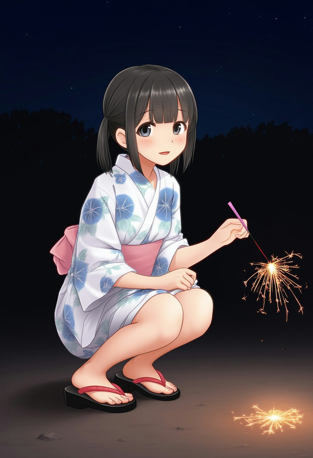 夏祭り 浴衣 縁日 線香花火 エロゲのイベントのような理想