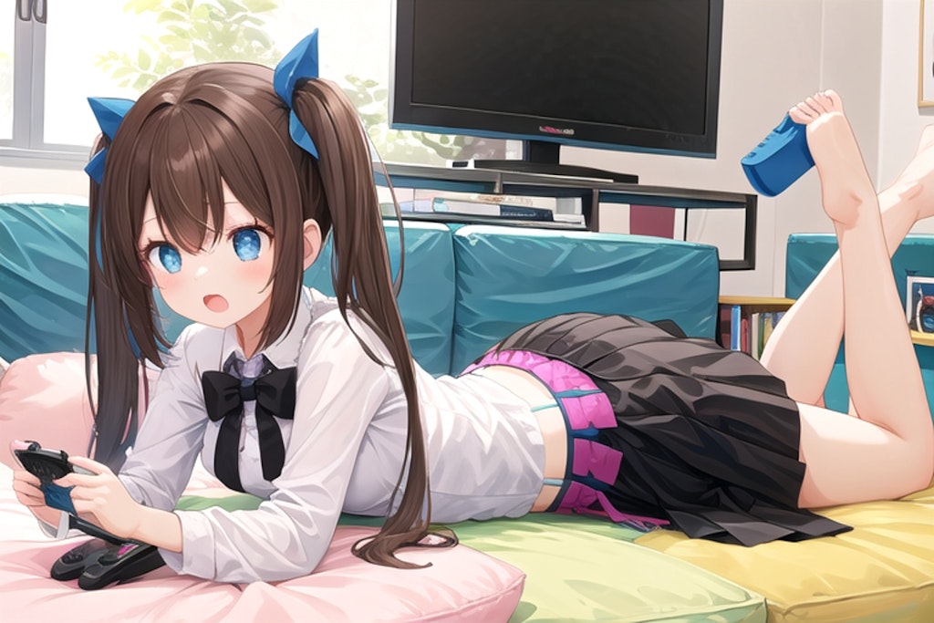 ゲームで遊ぶ女の子