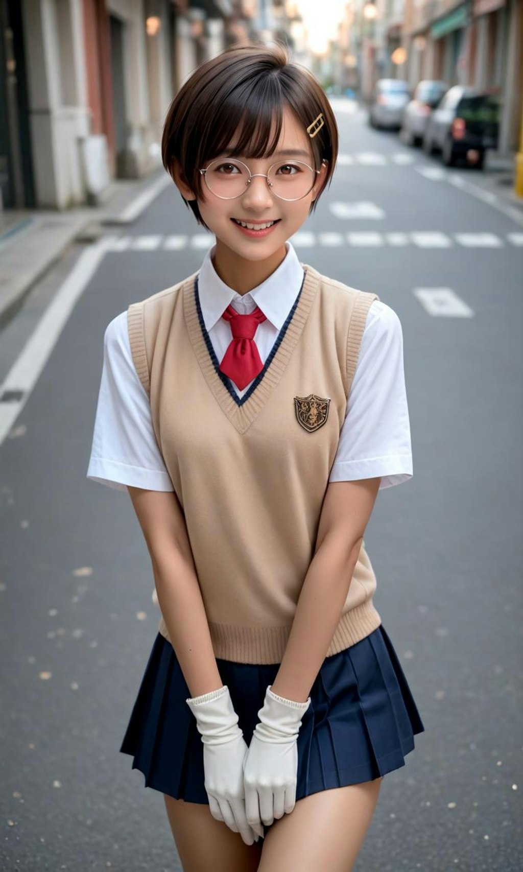 ときわ台中学の丸メガネ少女